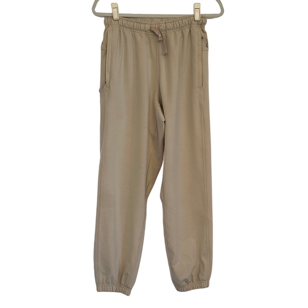REI Co-op Womens Sz S Tan Beige Stretch Joggers Athletic Hiking Pants Drawstring